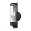 LIVEX LIGHTING 10141-04 1 Light Black with Brushed Nickel Candle ADA Single Sconce