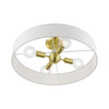 LIVEX LIGHTING 46928-12 4 Light Satin Brass with Shiny White Accents Large Semi-Flush