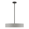 LIVEX LIGHTING 46144-04 4 Light Black Medium Drum Pendant