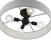 LIVEX LIGHTING 46148-04 4 Light Black Large Semi-Flush