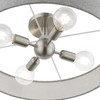 LIVEX LIGHTING 46148-91 4 Light Brushed Nickel with Shiny White Accents Large Semi-Flush