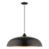 LIVEX LIGHTING 49234-68 3 Light Shiny Black with Polished Chrome Accents Large Pendant