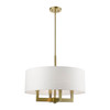 LIVEX LIGHTING 48786-01 4 Light Antique Brass Pendant Chandelier