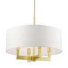 LIVEX LIGHTING 48786-12 4 Light Satin Brass Pendant Chandelier