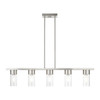 LIVEX LIGHTING 48765-91 5 Light Brushed Nickel Linear Chandelier