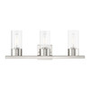 LIVEX LIGHTING 17313-91 3 Light Brushed Nickel Vanity Sconce