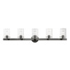 LIVEX LIGHTING 17235-46 5 Light Black Chrome Vanity Sconce
