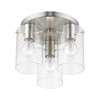 LIVEX LIGHTING 46154-91 3 Light Brushed Nickel Flush Mount