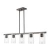 LIVEX LIGHTING 49275-46 5 Light Black Chrome Linear Chandelier