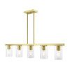 LIVEX LIGHTING 49275-12 5 Light Satin Brass Linear Chandelier