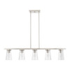 LIVEX LIGHTING 46715-91 5 Light Brushed Nickel Linear Chandelier