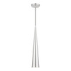 LIVEX LIGHTING 49631-66 1 Light Brushed Aluminum with Polished Chrome Accents Single Tall Pendant