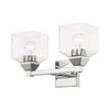 LIVEX LIGHTING 16772-05 2 Light Polished Chrome Vanity Sconce