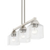 LIVEX LIGHTING 49763-91 3 Light Brushed Nickel Linear Chandelier