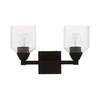 LIVEX LIGHTING 10382-04 2 Light Black Vanity Sconce