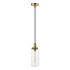 LIVEX LIGHTING 40614-01 1 Light Antique Brass Mini Pendant