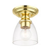 LIVEX LIGHTING 46331-02 1 Light Polished Brass Petite Semi-Flush