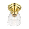 LIVEX LIGHTING 46331-02 1 Light Polished Brass Petite Semi-Flush