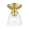 LIVEX LIGHTING 46331-12 1 Light Satin Brass Petite Semi-Flush