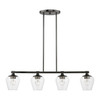 LIVEX LIGHTING 46724-46 4 Light Black Chrome Linear Chandelier