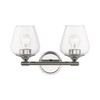 LIVEX LIGHTING 17472-05 2 Light Polished Chrome Vanity Sconce