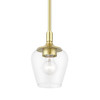 LIVEX LIGHTING 46721-12 1 Light Satin Brass Single Pendant