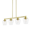 LIVEX LIGHTING 46724-12 4 Light Satin Brass Linear Chandelier