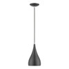 LIVEX LIGHTING 41171-96 1 Light Shiny Dark Gray with Polished Chrome Accents Mini Pendant