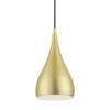 LIVEX LIGHTING 41171-33 1 Light Soft Gold with Polished Brass Accents Mini Pendant