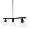 LIVEX LIGHTING 46487-04 3 Light Black Linear Chandelier