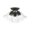 LIVEX LIGHTING 46489-04 3 Light Black Large Semi-Flush