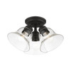 LIVEX LIGHTING 46489-04 3 Light Black Large Semi-Flush