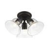 LIVEX LIGHTING 46489-04 3 Light Black Large Semi-Flush