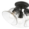 LIVEX LIGHTING 46489-04 3 Light Black Large Semi-Flush