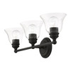 LIVEX LIGHTING 16943-04 3 Light Black Vanity Sconce