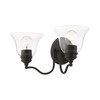 LIVEX LIGHTING 16932-04 2 Light Black Vanity Sconce