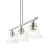 LIVEX LIGHTING 46487-91 3 Light Brushed Nickel Linear Chandelier