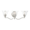 LIVEX LIGHTING 16933-91 3 Light Brushed Nickel Vanity Sconce