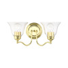 LIVEX LIGHTING 16932-02 2 Light Polished Brass Vanity Sconce