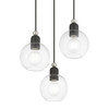 LIVEX LIGHTING 48973-04 3 Light Black with Brushed Nickel Accents Sphere Multi Pendant