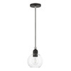 LIVEX LIGHTING 48971-04 1 Light Black with Brushed Nickel Accents Sphere Mini Pendant