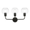 LIVEX LIGHTING 16973-04 3 Light Black with Brushed Nickel Accents Sphere Vanity Sconce