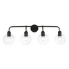 LIVEX LIGHTING 16975-04 4 Light Black with Brushed Nickel Accents Large Sphere Vanity Sconce