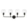 LIVEX LIGHTING 16975-04 4 Light Black with Brushed Nickel Accents Large Sphere Vanity Sconce