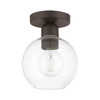 LIVEX LIGHTING 48977-07 1 Light Bronze Sphere Semi-Flush