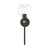 LIVEX LIGHTING 16971-07 1 Light Bronze with Antique Brass Accents Sphere Single Sconce