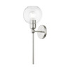 LIVEX LIGHTING 16971-91 1 Light Brushed Nickel Sphere Single Sconce