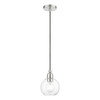 LIVEX LIGHTING 48971-91 1 Light Brushed Nickel Sphere Mini Pendant