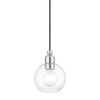 LIVEX LIGHTING 48971-91 1 Light Brushed Nickel Sphere Mini Pendant