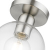 LIVEX LIGHTING 48977-91 1 Light Brushed Nickel Sphere Semi-Flush